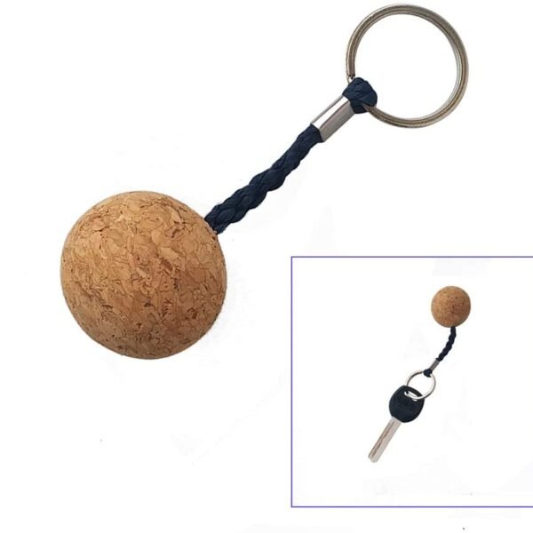 Eco Cork Custom Floating Keyring Cork Ball Keychain for Boating