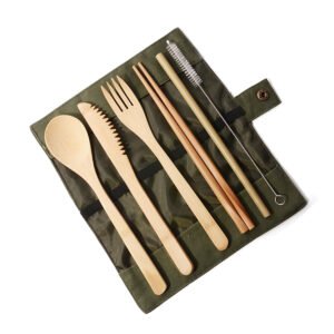 Bamboo Portable Cutlery Set Sustainable Cutlery Dining Utensil Set