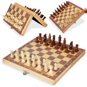 Portable Folding Magnetic Wooden Chess Set