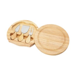 Wooden cheese cutting board knife fork set
