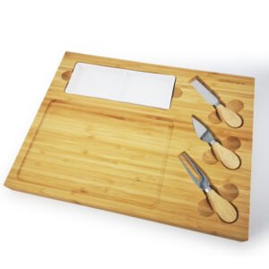 Eco-friendly wooden board with cheese knife bamboo cheese board and knife set