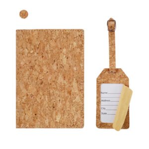 Cork Passport Holder - Logo, Luggage Tags, Travel Wallet Set
