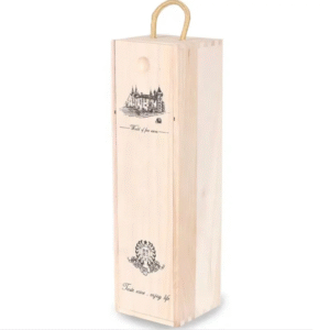 Wood Grain Single Wine Box with Lid