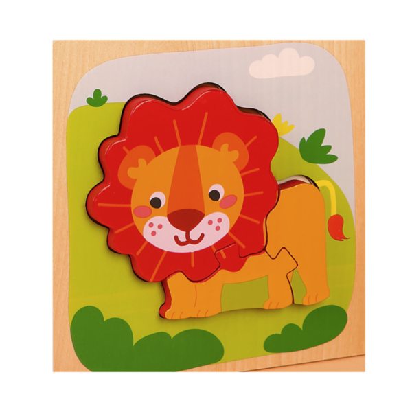 Wooden Children Cartoon Stereoscopic Puzzle