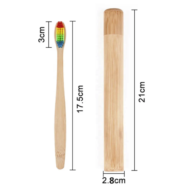 Nylon Brush Head Toothbrush - Reusable, Rainbow, Biodegradable Bamboo