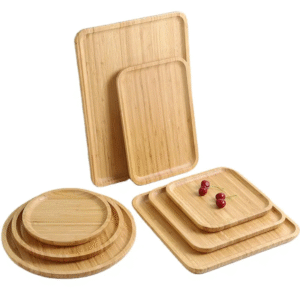 Custom Logo Bamboo Wedding Serving Tray Dish