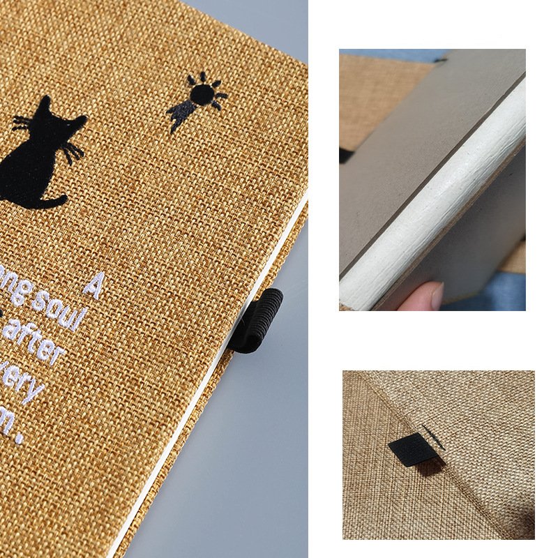 Handmade Jute Notebook - Eco Chic with Embroidery - Image 2