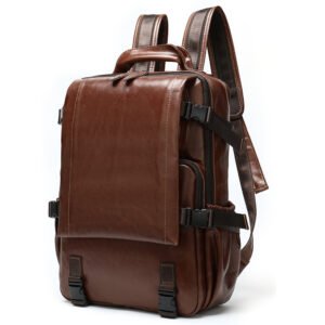 Retro Genuine Leather Backpack - Business & Travel Ready