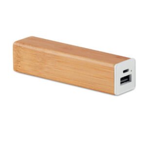 2200mAh Bamboo Portable Power Bank | Eco-Friendly