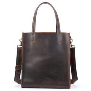 Vintage Crazy Horse Leather Tote Bag - Unisex & Spacious