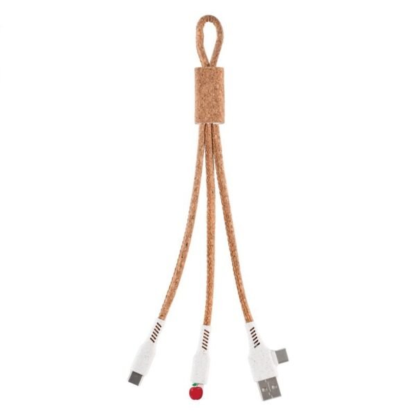 Eco-Friendly Straw & Cork Multi-Function Fast Charging Cable