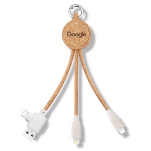 3-in-1 Cork Fast Charging Cable | Eco-Friendly & Degradable
