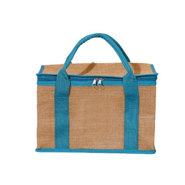 Eco-Friendly Jute Insulated Lunch Bag - Large Capacity