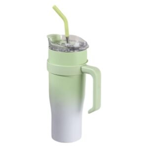 40oz Insulated Car Cup with Straw - Stainless Steel