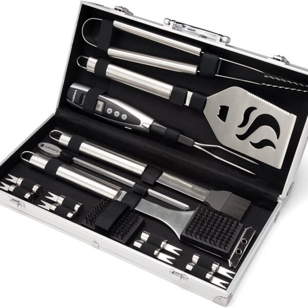 Premium BBQ Tool Set in Aluminum Case - Outdoor Grilling Kit