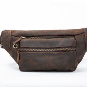 Vintage Crazy Horse Leather Fanny Pack - Trendy & Durable