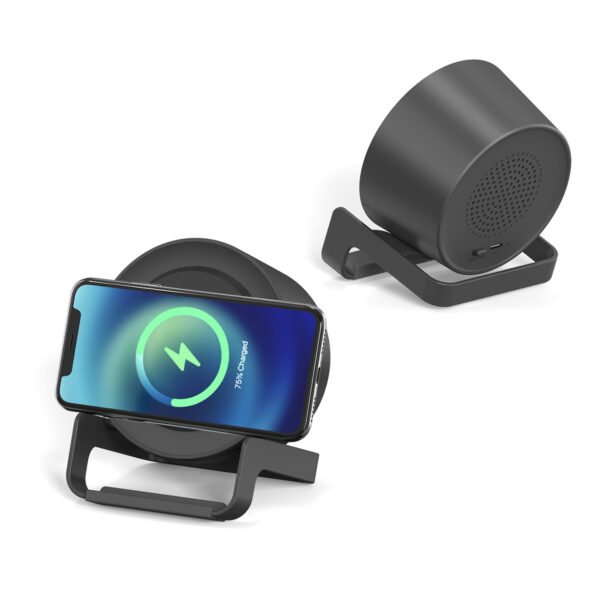 EcoCharge Speaker Stand – 3-in-1 Wireless Power