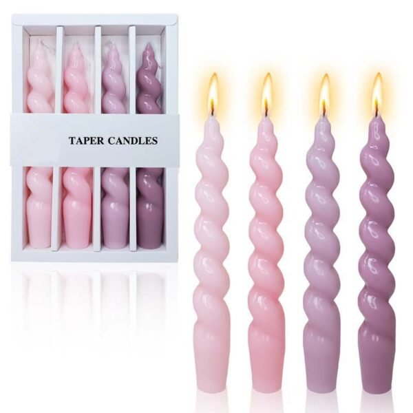 Eco Spiral Ombre Taper Candles 4-Pack