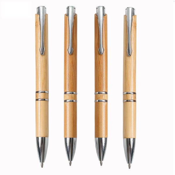 Gift advertising promotion pen can print logo spot bamboo ballpoint pen press bamboo pen